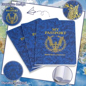 Kenburg 60Pcs Blank Passport Notebook Passport Books for Kids Blue Passport Notebook 4 x 5.5Inch Blank Passport Notebook Pretend Passports for Back to School Party School Theme Party Favors