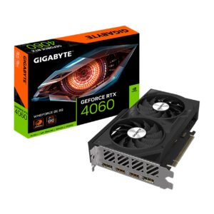 GIGABYTE GeForce RTX 4060 WINDFORCE OC 8G Graphics Card, 2X WINDFORCE Fans, 8GB 128-bit GDDR6, GV-N4060WF2OC-8GD Video Card