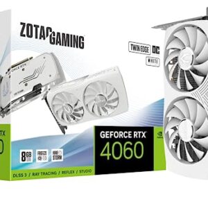 ZOTAC Gaming GeForce RTX 4060 8GB Twin Edge OC White Edition DLSS 3 8GB GDDR6 128-bit 17 Gbps PCIE 4.0 Compact Gaming Graphics Card, ZT-D40600Q-10M