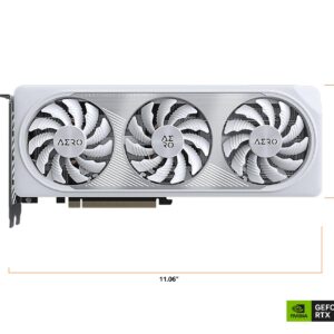 GIGABYTE GeForce RTX 4060 AERO OC 8G Graphics Card, 3X WINDFORCE Fans, 8GB 128-bit GDDR6, GV-N4060AERO OC-8GD Video Card