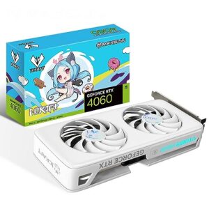 maxsun geforce rtx 4060 icraft oc acgn limited edition 8gb gddr6 (pcie 4.0, dlss 3.5, hdmi 2.1, displayport 1.4a, rgb, anime white gpu)