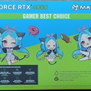 maxsun GeForce RTX 4060 iCraft OC ACGN Limited Edition 8GB GDDR6 (PCIe 4.0, DLSS 3.5, HDMI 2.1, DisplayPort 1.4a, RGB, Anime White GPU)