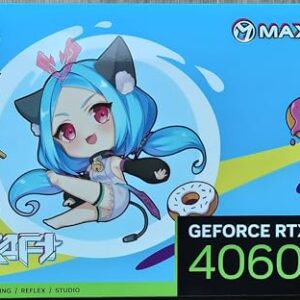 maxsun GeForce RTX 4060 iCraft OC ACGN Limited Edition 8GB GDDR6 (PCIe 4.0, DLSS 3.5, HDMI 2.1, DisplayPort 1.4a, RGB, Anime White GPU)