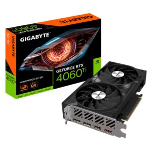 GIGABYTE GeForce RTX 4060 Ti WINDFORCE OC 8G Graphics Card, 2X WINDFORCE Fans, 8GB 128-bit GDDR6, GV-N406TWF2OC-8GD Video Card