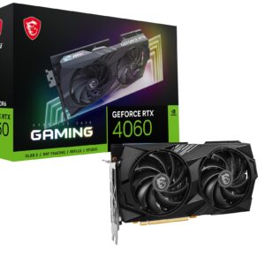 MSI Gaming GeForce RTX 4060 8GB GDRR6 Extreme Clock: 2610 MHz 128-Bit HDMI/DP Nvlink TORX Fan 4.0 Ada Lovelace Architecture Graphics Card (RTX 4060 Gaming 8G)