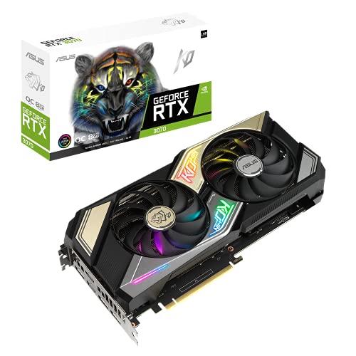 ASUS KO NVIDIA GeForce RTX 3070 V2 OC Edition Gaming Graphics Card (PCIe 4.0, 8GB GDDR6 Memory, LHR, HDMI 2.1, DisplayPort 1.4a, Axial-tech Fan Design, 0dB Technology, Enduring capacitors)