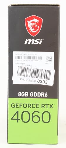 MSI GeForce RTX 4060 Gaming X 8G Graphics Card - RTX 4060 GPU, 8GB GDDR6 (17Gbps/128-bit), PCIe 4.0 - Twin FROZR 9 (2 x TORX Fan 5.0), RGB - HDMI 2.1, DisplayPort 1.4a