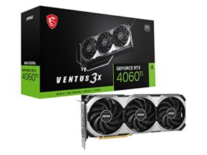 msi geforce rtx 4060 ti ventus 3x 8g oc (8gb gddr6/pci express 4.0/2580mhz/18000mhz)