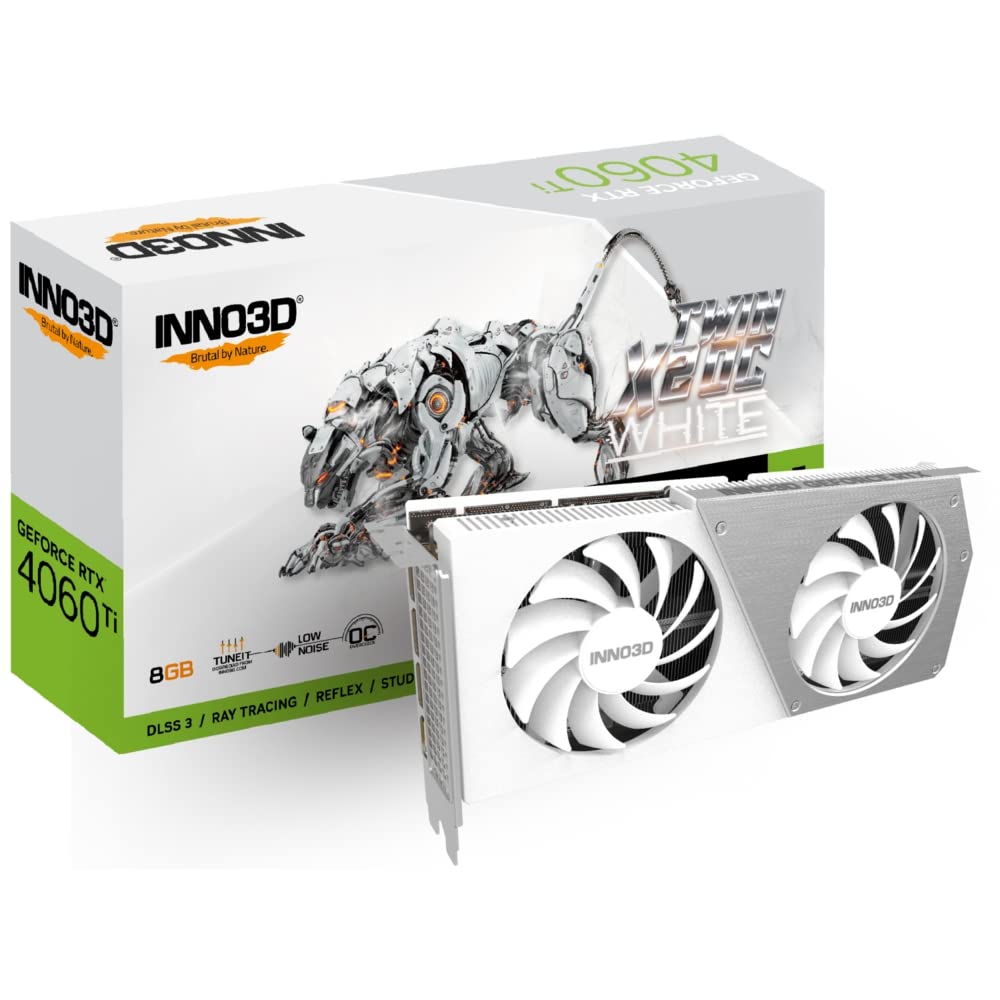 Inno3D Nvidia GeForce RTX 4060 Ti Twin X2 OC White 8GB GDDR6 Graphics Card