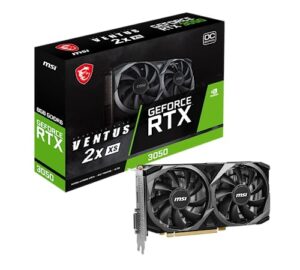 msi gaming geforce rtx 3050 8gb gdrr6 boost clock: 1807 mhz 128-bit hdmi/dp pcie 4 torx twin fans ampere oc graphics card (rtx 3050 ventus 2x xs 8g oc)