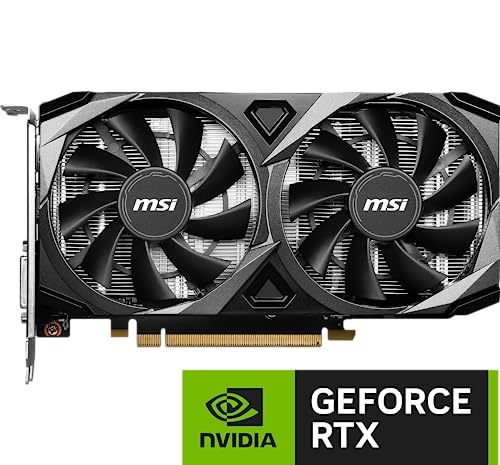 MSI Gaming GeForce RTX 3050 8GB GDRR6 Boost Clock: 1807 MHz 128-Bit HDMI/DP PCIe 4 Torx Twin Fans Ampere OC Graphics Card (RTX 3050 Ventus 2X XS 8G OC)