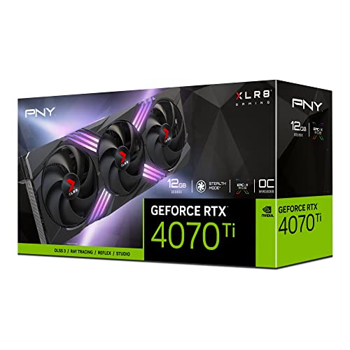 PNY GeForce RTX 4070 Ti 12GB XLR8 Gaming Verto Epic-X RGB Overclocked Triple Fan Graphics Card DLSS 3