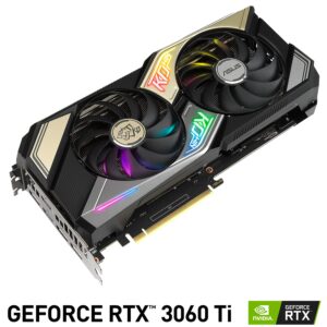 ASUS KO NVIDIA GeForce RTX 3060 Ti V2 OC Edition 8GB GDDR6 Gaming Graphics Card- PCIe 4.0, 8GB GDDR6 memory, LHR, HDMI 2.1, DisplayPort 1.4a, Axial-tech Fan Design, 0dB technology, Enduring capacitors