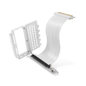 formulamod vertical gpu mounting bracket graphics card holder kit with pci-e 4.0 x16 riser cable 90 degree right angle 20cm (white)