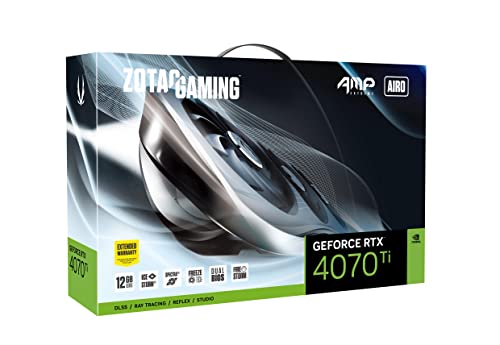 ZOTAC Gaming GeForce RTX 4070 Ti AMP Extreme AIRO DLSS 3 12GB GDDR6X 192-bit 21 Gbps PCIE 4.0 Gaming Graphics Card, IceStorm 2.0 Advanced Cooling, Spectra 2.0 RGB Lighting, ZT-D40710B-10P