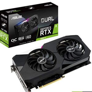 ASUS Dual NVIDIA GeForce RTX 3060 Ti OC Edition Gaming Graphics Card (PCIe 4.0, 8GB GDDR6 Memory, HDMI 2.1, DisplayPort 1.4a, Axial-Tech Fan Design, Dual BIOS, Protective Backplate, GPU Tweak II)