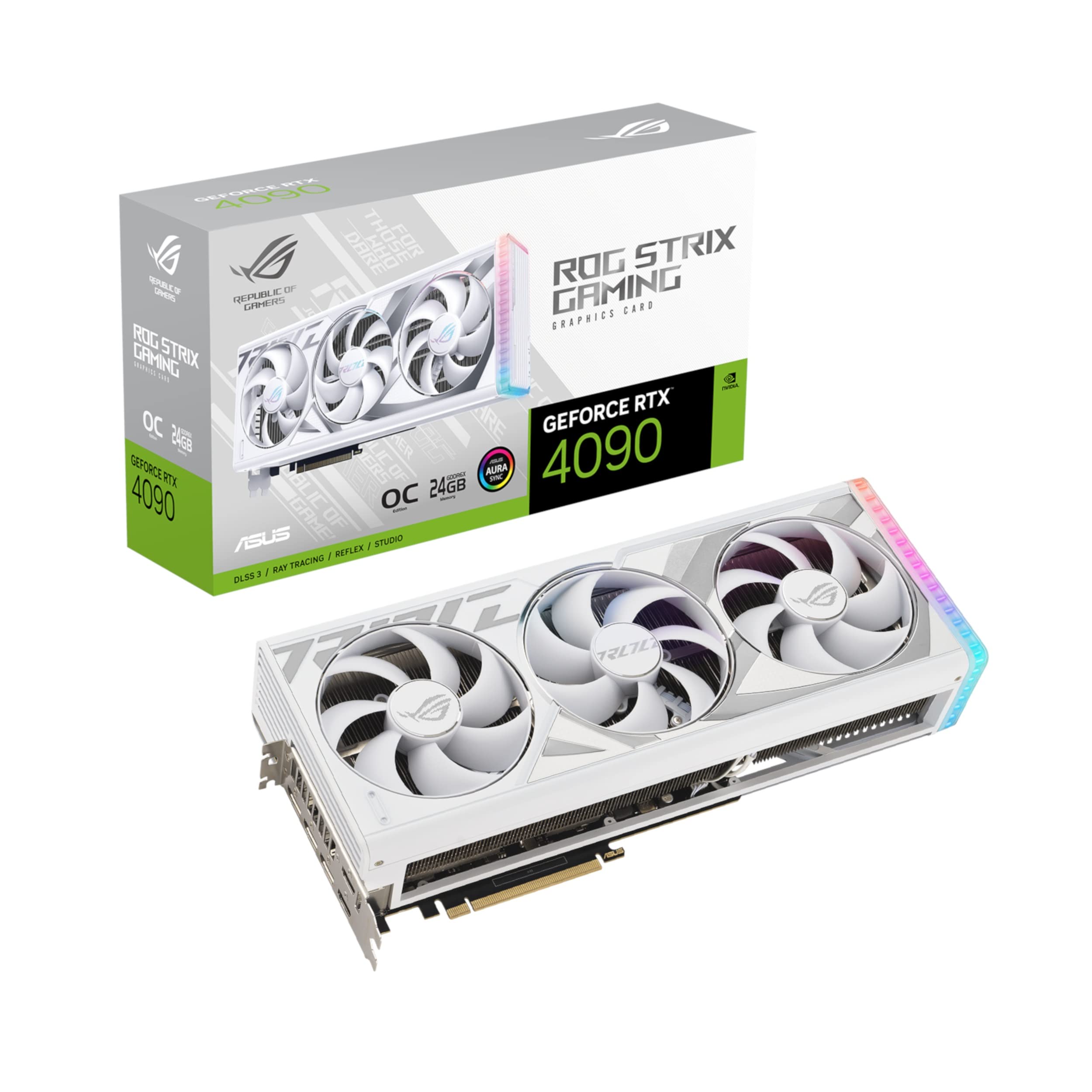 ASUS ROG Strix GeForce RTX 4090 OC Edition Gaming Graphics Card White (PCIe 4.0, 24GB GDDR6X, HDMI 2.1a, DisplayPort 1.4a)