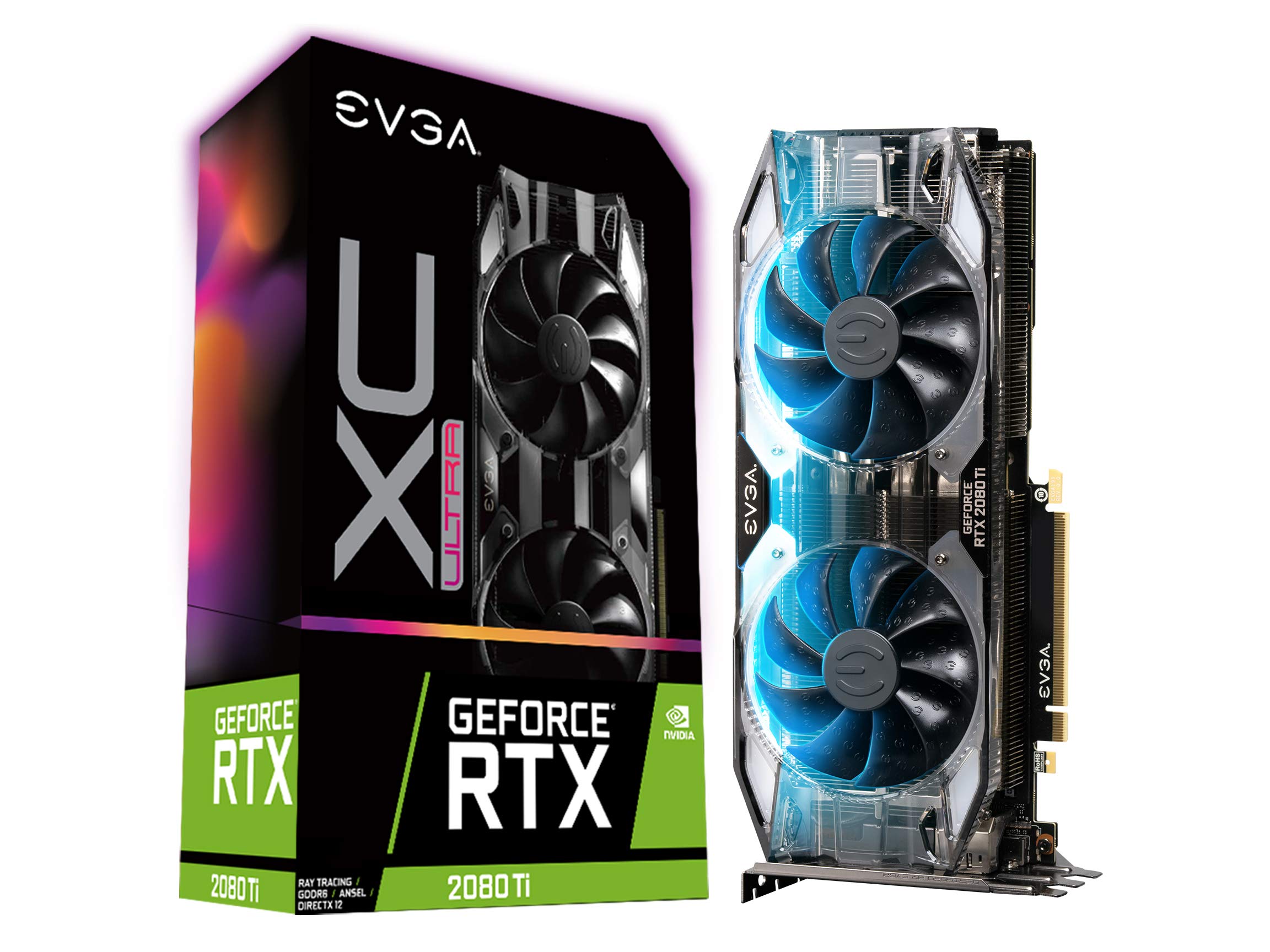 EVGA GeForce RTX 2080 Ti XC ULTRA GAMING, 11GB GDDR6, Dual HDB Fans & RGB LED Graphics Card 11G-P4-2383-KR