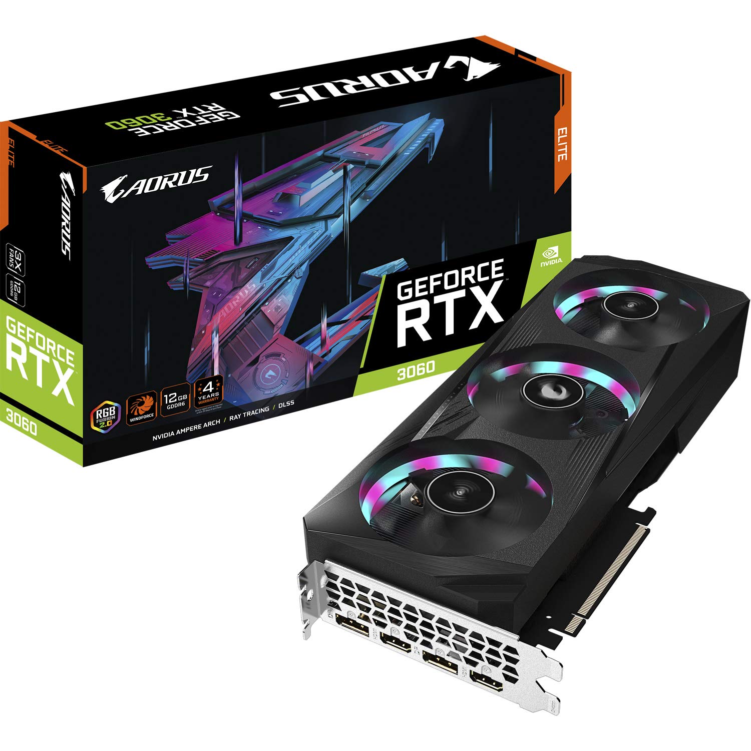 Gigabyte AORUS GeForce RTX 3060 ELITE 12GB V2 LHR Graphics Card