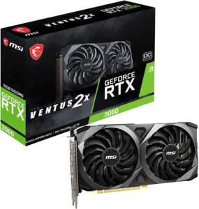 msi geforce rtx 3060 directx 12 ultimate rtx 3060 ventus 2x 12g oc 12gb 192-bit gddr6 pci express 4.0 hdcp ready video card