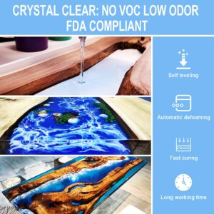 Epoxy Resin, 18OZ Resin Kit,Crystal Clear Epoxy Resin Kit，Not Yellowing and No Bubble Art Resin，High Stiffness Transparent Resin for Art Crafts-DIY Jewelry Making Lumber Coating and Casting Resins