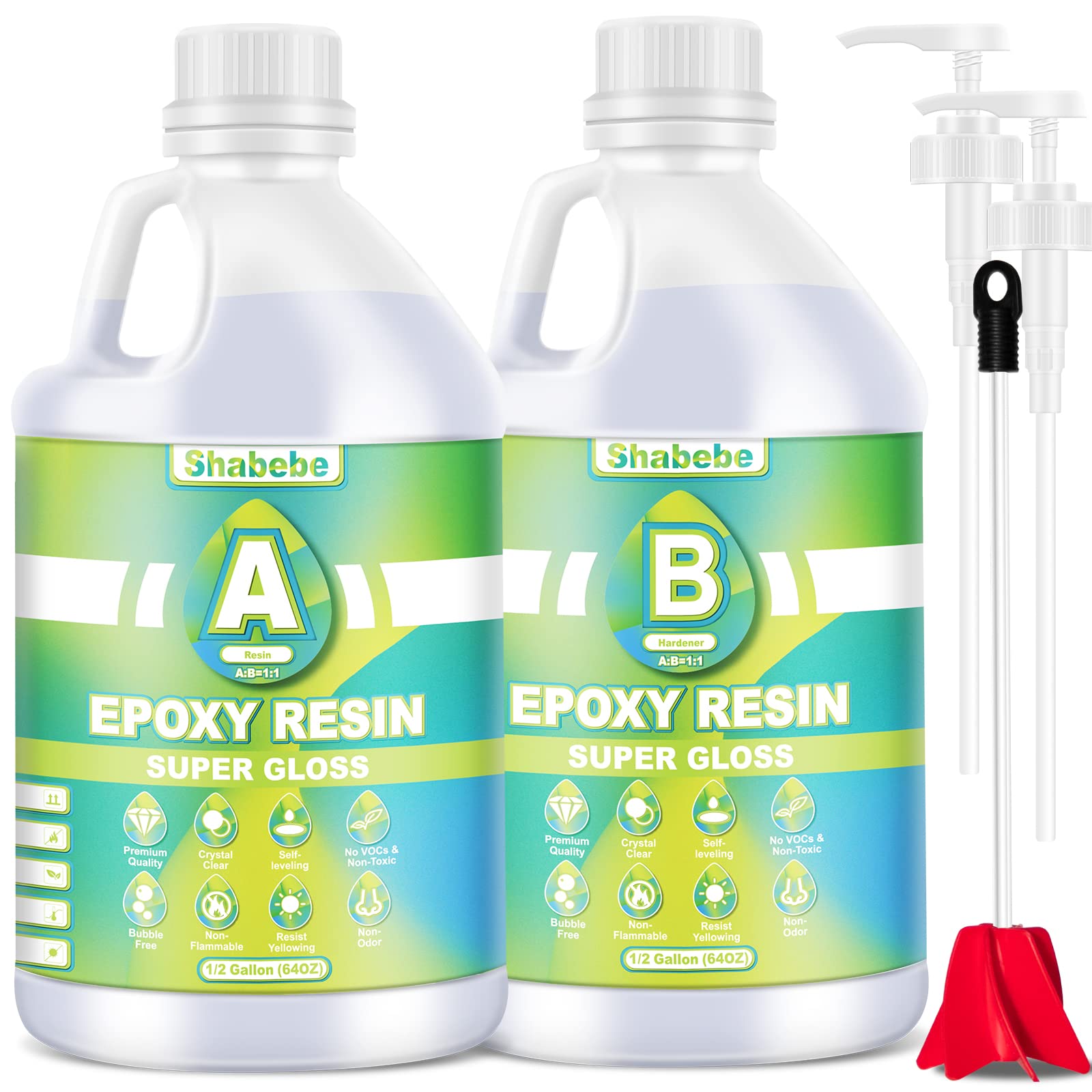 Epoxy Resin, 1 Gallon Super Gloss Epoxy Resin Kit, Self Leveling No Bubble Easy Mix 1:1 Casting & Coating Resin and Hardener Kit for Jewelry Casting, DIY Art, Table Top, Wood