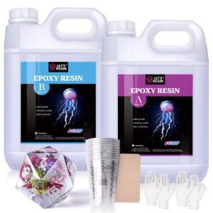 let's resin resin epoxy kit, 1.5 gallon bubble free & crystal clear epoxy resin supplies with measuring cups,stir stick,gloves,resin and hardener for mold casting,jewelry,art,craft