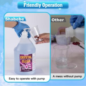 Shabebe Epoxy Resin 2 Gallon Kit, Upgraded Crystal Clear Resin Epoxy Food Safe with Pump, Self Leveling & Bubble Free Epoxy Resin with Anti-Yellowing for Coating, Casting, Jewelry Making, DIY Craft