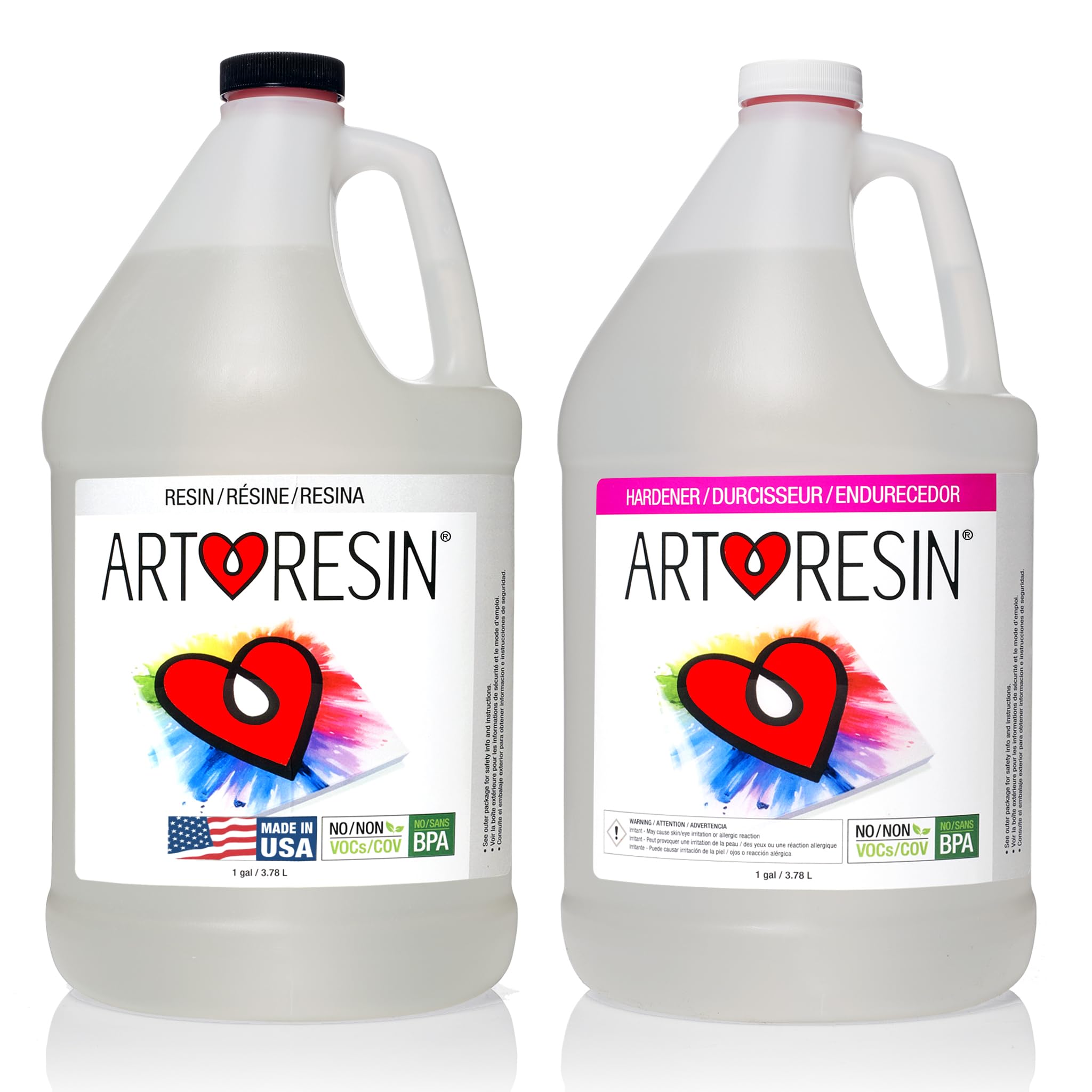 ArtResin - Epoxy Resin - Clear - Non-Toxic - 2 gal (1 gal Resin + 1 gal Hardener) (7.57 L)