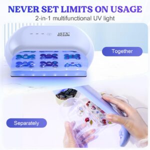 LET'S RESIN UV Light Advanced,Two-Sided Longer time Setting(2m,3m,5m) UV Resin Light with 36 LED Beads, Large Size UV Lamp for Resin Curing,Resin Molds,DIY Craft Decor(Own Design Patent)