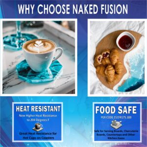 NAKED FUSION - Epoxy Resin 80 OZ KIT- Craft Art Resin -The CRAFTERS RESIN Crystal Clear Casting, Silicone Molds, Flowers, DIY, Art, Wood, River Table, Countertop, Food Safe, Non-Toxic- Heat Resistant