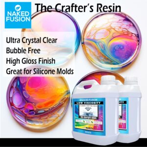 NAKED FUSION - Epoxy Resin 80 OZ KIT- Craft Art Resin -The CRAFTERS RESIN Crystal Clear Casting, Silicone Molds, Flowers, DIY, Art, Wood, River Table, Countertop, Food Safe, Non-Toxic- Heat Resistant