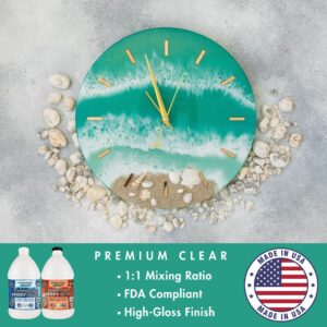 Epoxy Resin 1 Gallon Kit - Crystal Clear Epoxy Resin Kit for Art, Craft, Coasters, Jewelry Making, & Tabletop Coatings, Excellent Resin for Beginners and Top Notch Pros