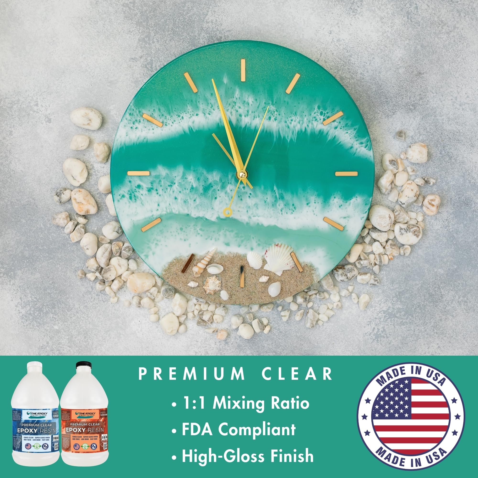 Epoxy Resin 1 Gallon Kit - Crystal Clear Epoxy Resin Kit for Art, Craft, Coasters, Jewelry Making, & Tabletop Coatings, Excellent Resin for Beginners and Top Notch Pros