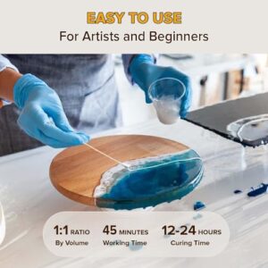 Epoxy Resin 2 Gallon Kit,Crystal Clear Epoxy Resin,Not Yellowing,Bubble Free,Food Safe Resin & Fast Curing Resin for Coating, Casting, Table Top, River table,Countertop, Wood,Jewelry,DIY, Tumblers,Art