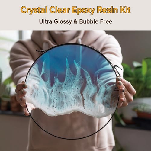 Epoxy Resin 2 Gallon Kit,Crystal Clear Epoxy Resin,Not Yellowing,Bubble Free,Food Safe Resin & Fast Curing Resin for Coating, Casting, Table Top, River table,Countertop, Wood,Jewelry,DIY, Tumblers,Art