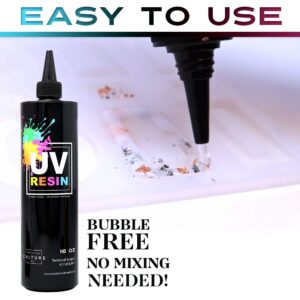 Counter Culture DIY Clear UV Resin, 4 oz, Quick Art Supplies for Coating & Casting, Great for Jewelry, Keychains - Epoxy Glue Cures Hard, No Sticky Residue