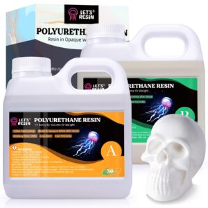 let's resin polyurethane resin, 60oz 2 part casting resin, fast cured resin within 10 minutes, ultra low viscosity & low odor pourable liquid plastic for casting models, prototypes & other resin craft