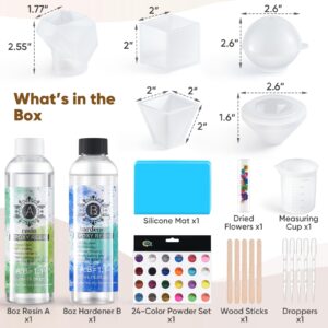 Whoaoh Epoxy Resin Molds Silicone Kit, 16OZ Resin Starter Kit for Beginners, Include Epoxy Resin, Square, Spherical, Pyramid, Diamond and Polygonal Molds for Art, DIY Crafts, Christmas Gift