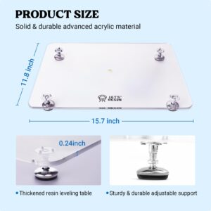 LET'S RESIN Leveling Table for Resin, 16''x 12'' Acrylic Adjustable Resin Leveling Table with Silicone Mat, Multipurpose No Installation Required Self Leveling Board for Resin Molds, Waves, Epoxy