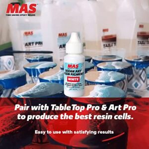 MAS Epoxies Resin Ocean Art White Pigment, 1 oz, Epoxy Resin Dye for Ocean Waves and Water Effects