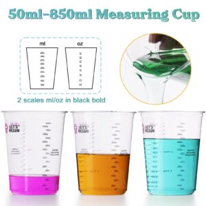 LET'S RESIN Resin Mixing Cups, 50pcs 32oz(1000ml) 2 Scales Accurate Paint Mixing Cup with Protective Gloves, Sturdy & Thick Disposable Measuring Cups for Paint, LET'S RESIN Auto Mixer