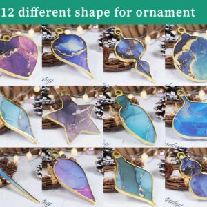 Wehous 2PCS Christmas Resin Molds, Christmas Pendant Keychain Silicone Mold, Christmas Ornament Molds for Epoxy Resin Casting, DIY Resin Accessories Jewelry Art Craft Home Xmas Decor Gift