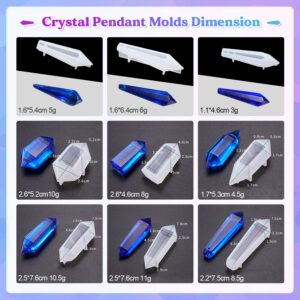 LET'S RESIN Resin Molds 18Pcs Pendulum Crystal Molds for Resin, Silicone Molds for Resin,Multi-Facet Resin Jewelry Molds for Quartz Crystals Pendants, Resin Necklace,UV Resin