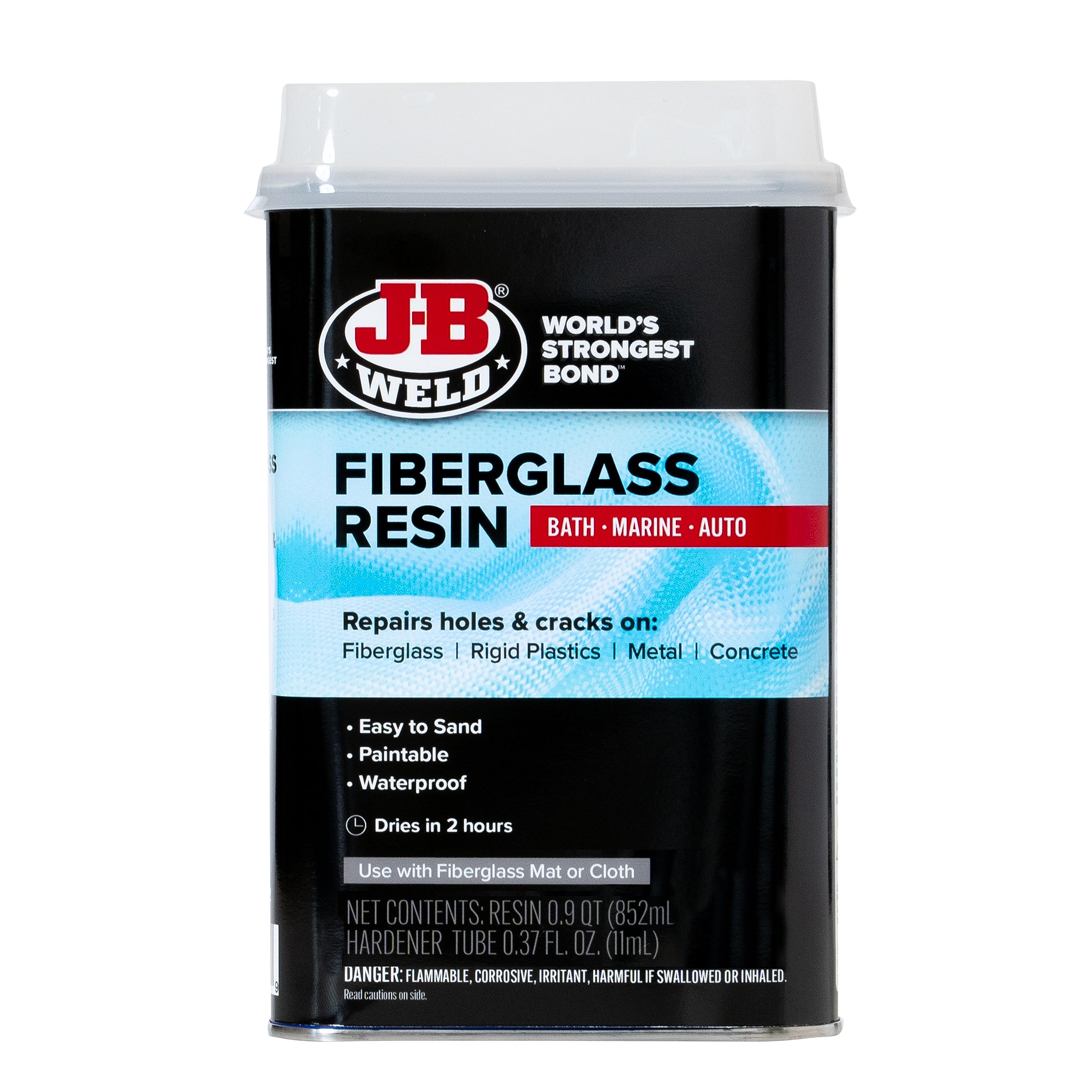 J-B Weld Fiberglass Resin - Quart - Bath, Marine & Auto