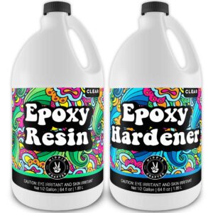 crystal clear epoxy resin 1 gallon kit 2 part epoxy resin for tumblers, wood, table top, countertop, bar & craft art, resin molds clear casting resin and hardener bulk two part resin epoxy gallon