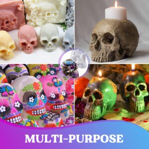 LET'S RESIN Resin Molds Silicone, 1 Pc Large Silicone Skull Epoxy Molds with 4 Pcs Small Skeleton Epoxy Resin Molds for Resin Casting Art Crafts, Candle Making, Home Decor, Pendants, Keychains