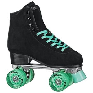 roller derby elite driftr roller skates (8, black/mint)