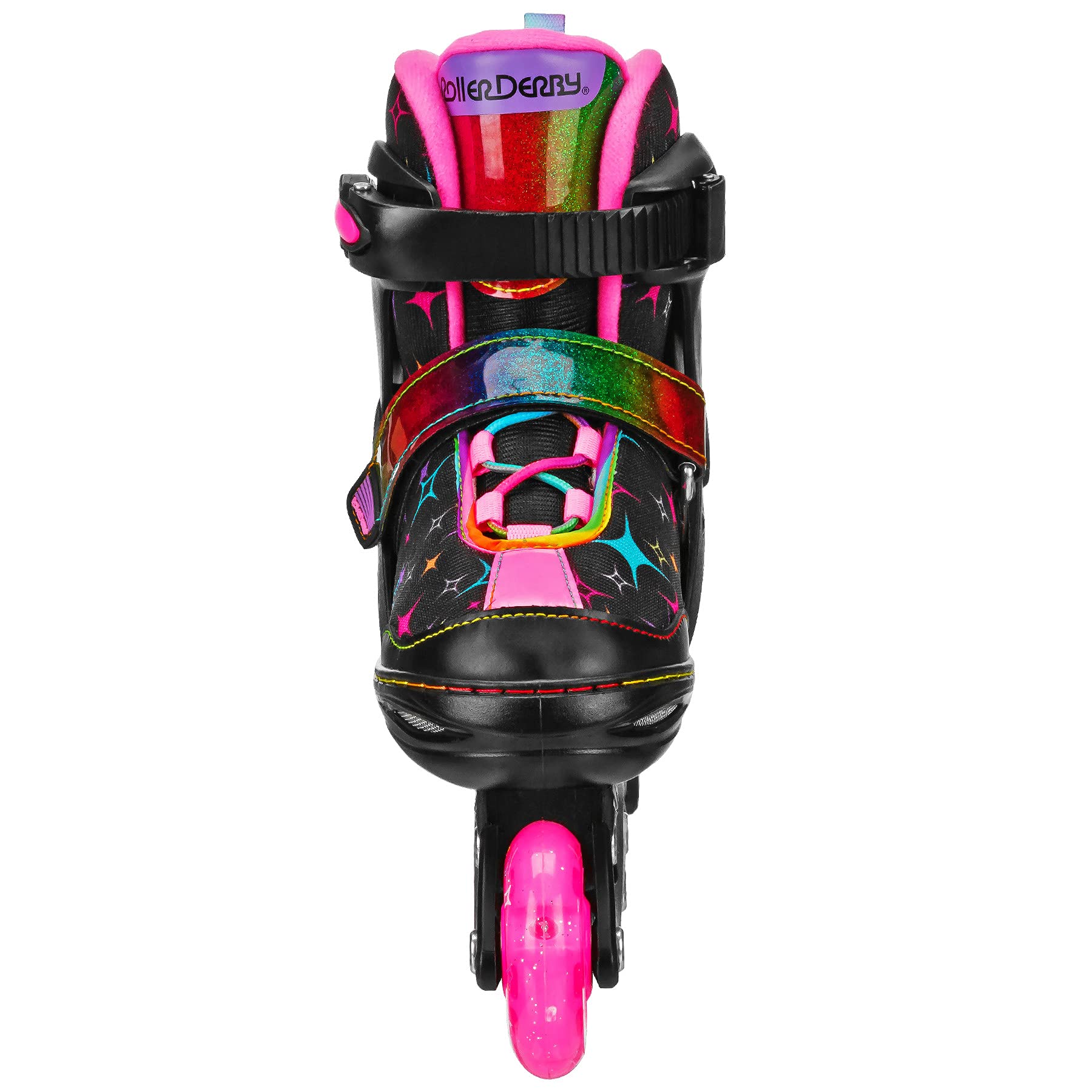 Roller Derby Stryde Youth Adjustable Inline Lighted Wheel Skates Medium Black/Pink