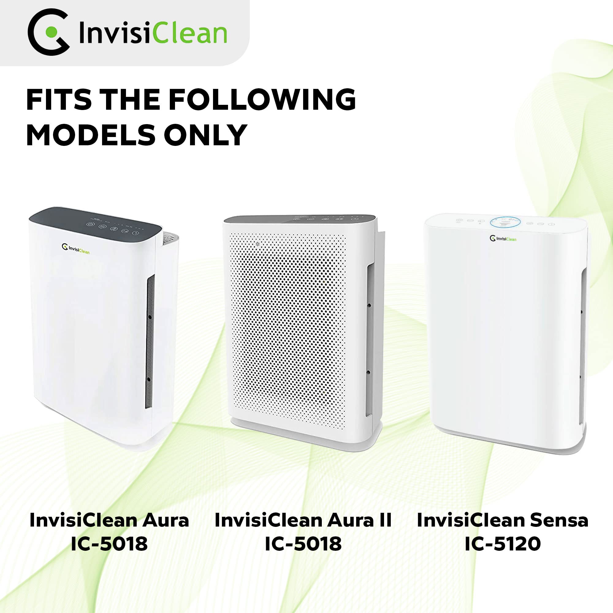 InvisiClean True HEPA/Activated Carbon Replacement Filter - Compatible with InvisiClean Aura IC-5018 and Sensa IC-5120 Air Purifiers